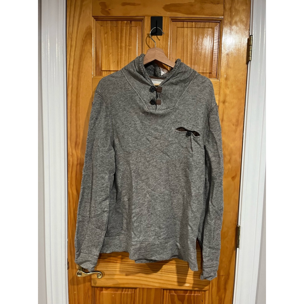 Billy Reid Sweater Mens Gray Shawl Collar Long Sleeve Soft Size Large